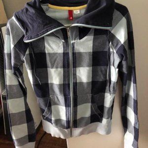 New H & M Sweater Jacket Size 4 Multicolored Plaid